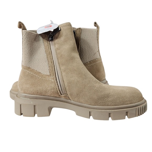 Blondo Chelsea Boots 10M Women Bandit Chunky Waterproof Taupe Suede Leather NEW - Picture 7 of 12